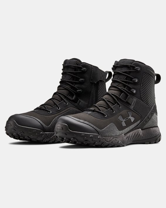 Men's UA Valsetz RTS 1.5 Side Zip Tactical Boots, Black, pdpMainDesktop image number 3